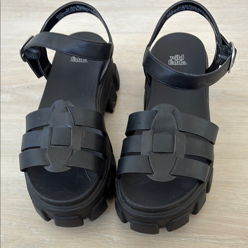Wild Fable Black Chunky Sandals wide